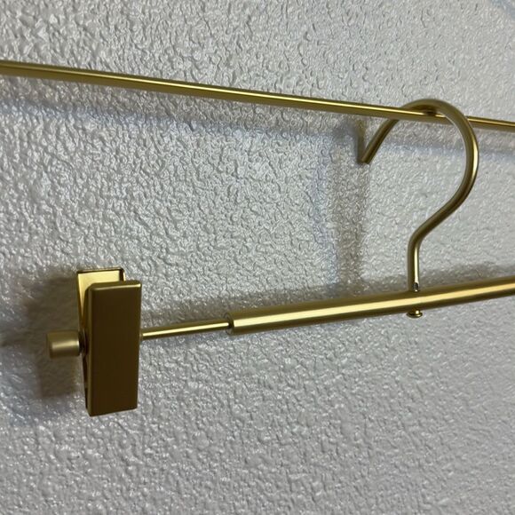 Reseller hanger pack- one matte gold top hanger and one matte gold pant hanger - Picture 2 of 5